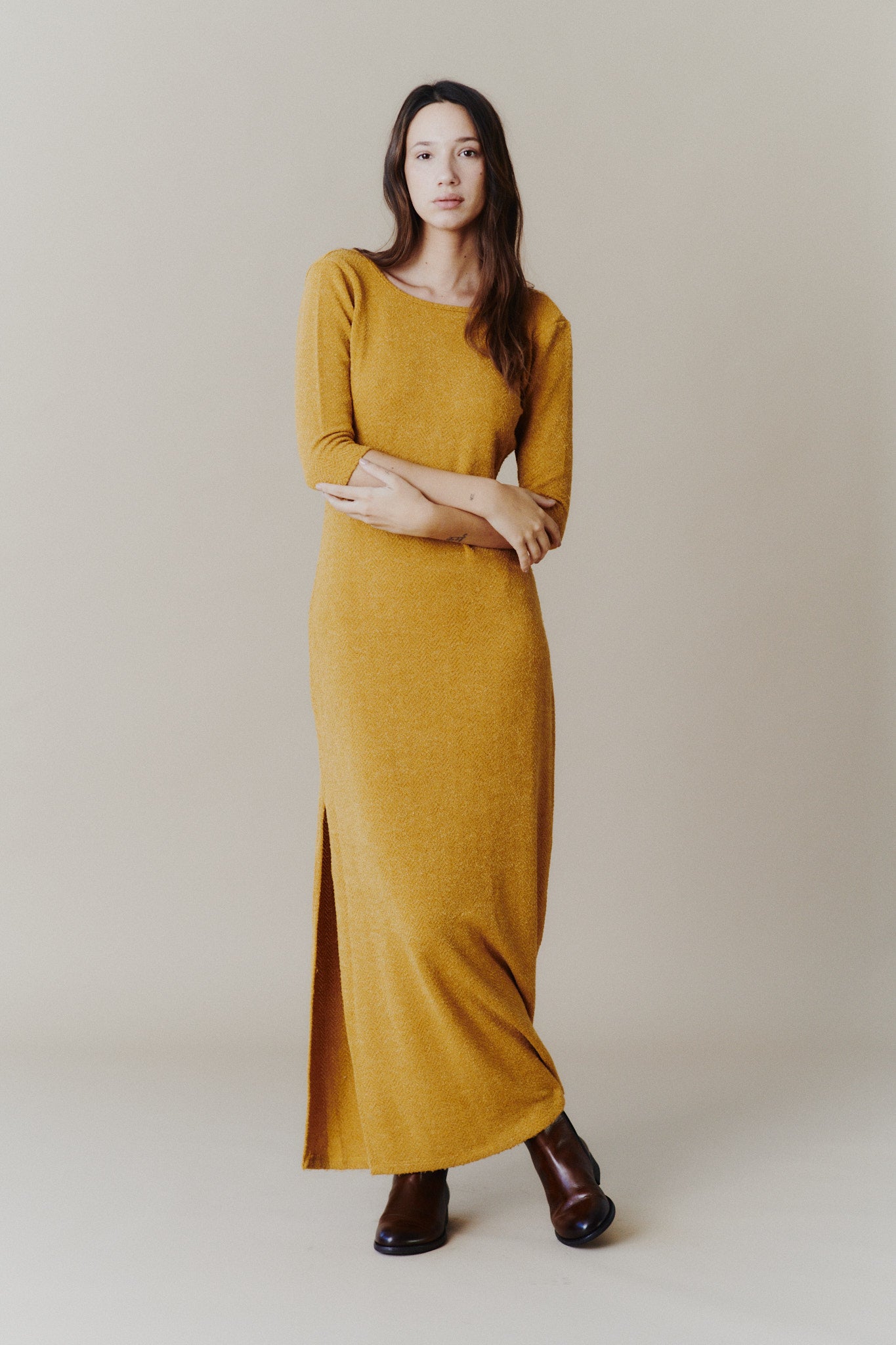 Vestido Afrodita Mustard winter