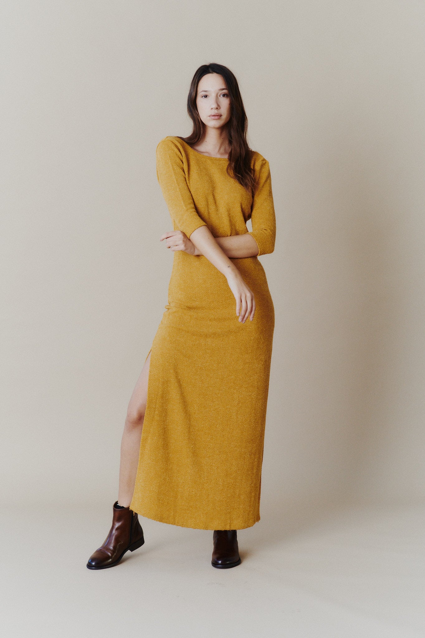 Vestido Afrodita Mustard winter