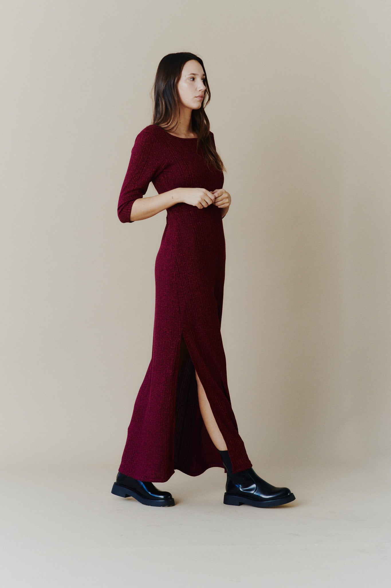 Vestido Afrodita Aubergine winter