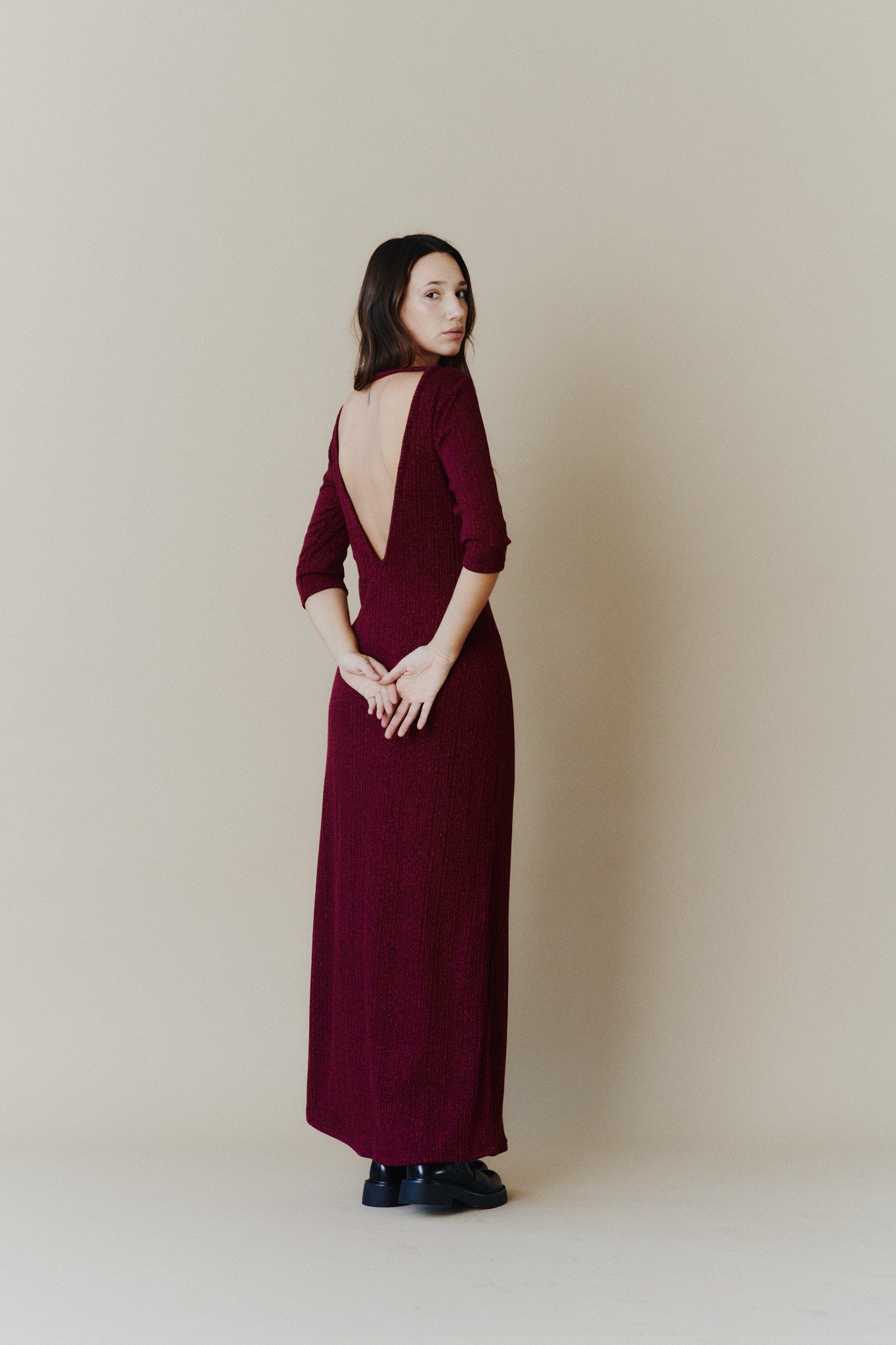 Vestido Afrodita Aubergine winter