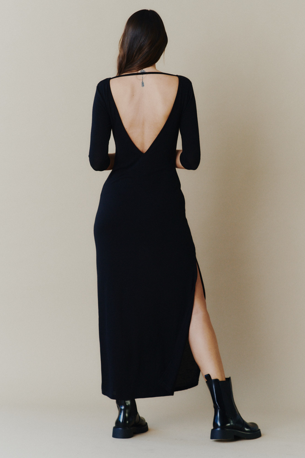 Aphrodite black short winter dress
