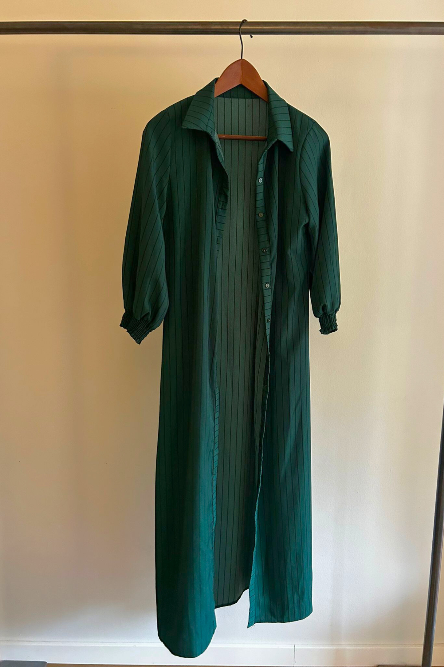 Vestido Camisero · Green Stripes