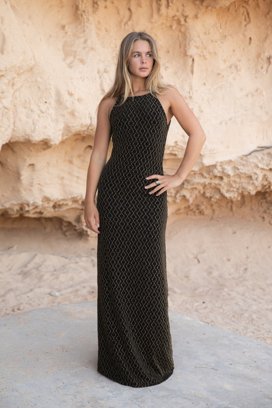 Vestido Afrodita gold party