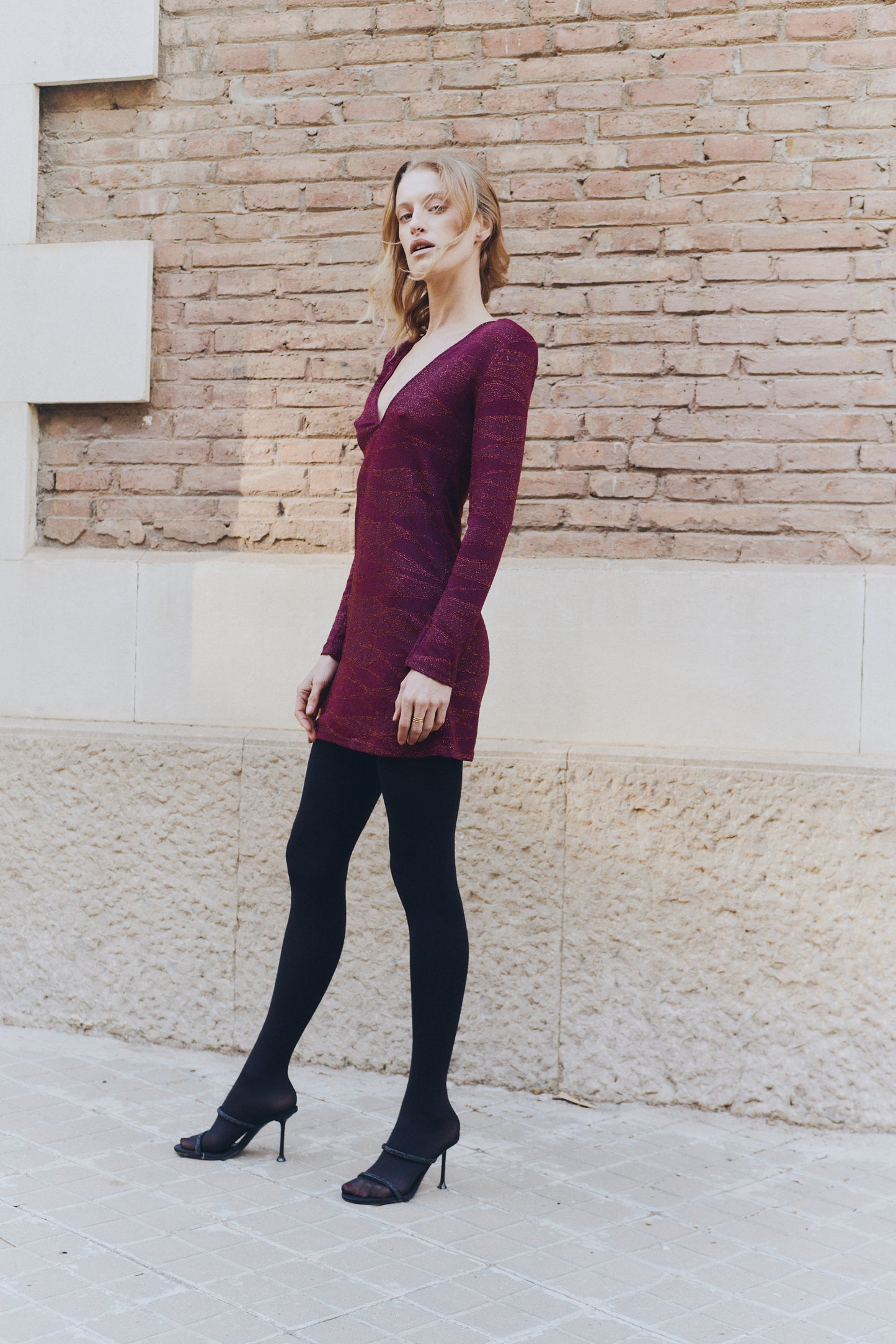 Vestido Nix Shine purple corto winter