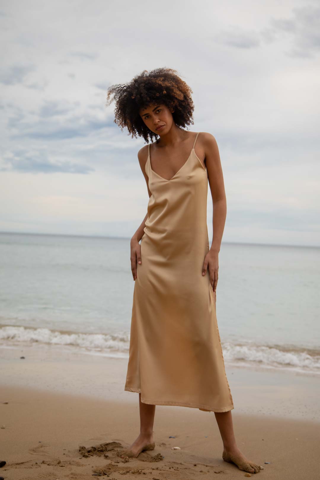 Vestido lencero Tanit Beige