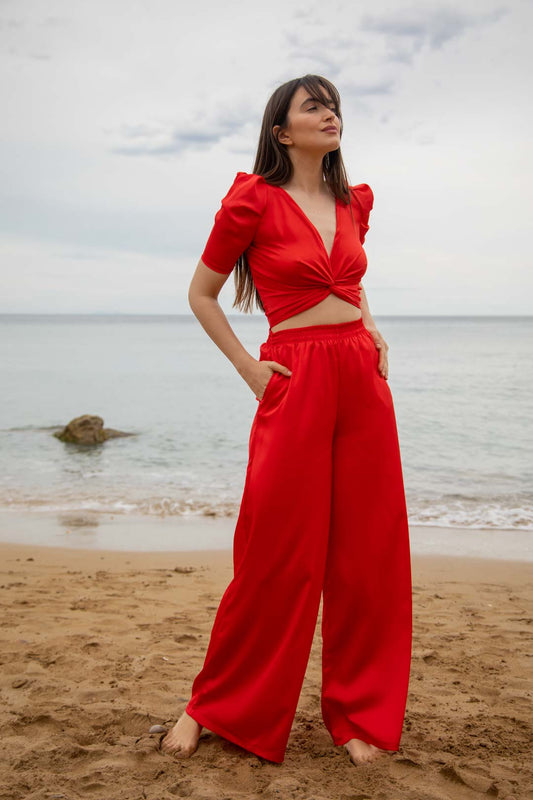 Pantalón Palazzo Ada Soft Red