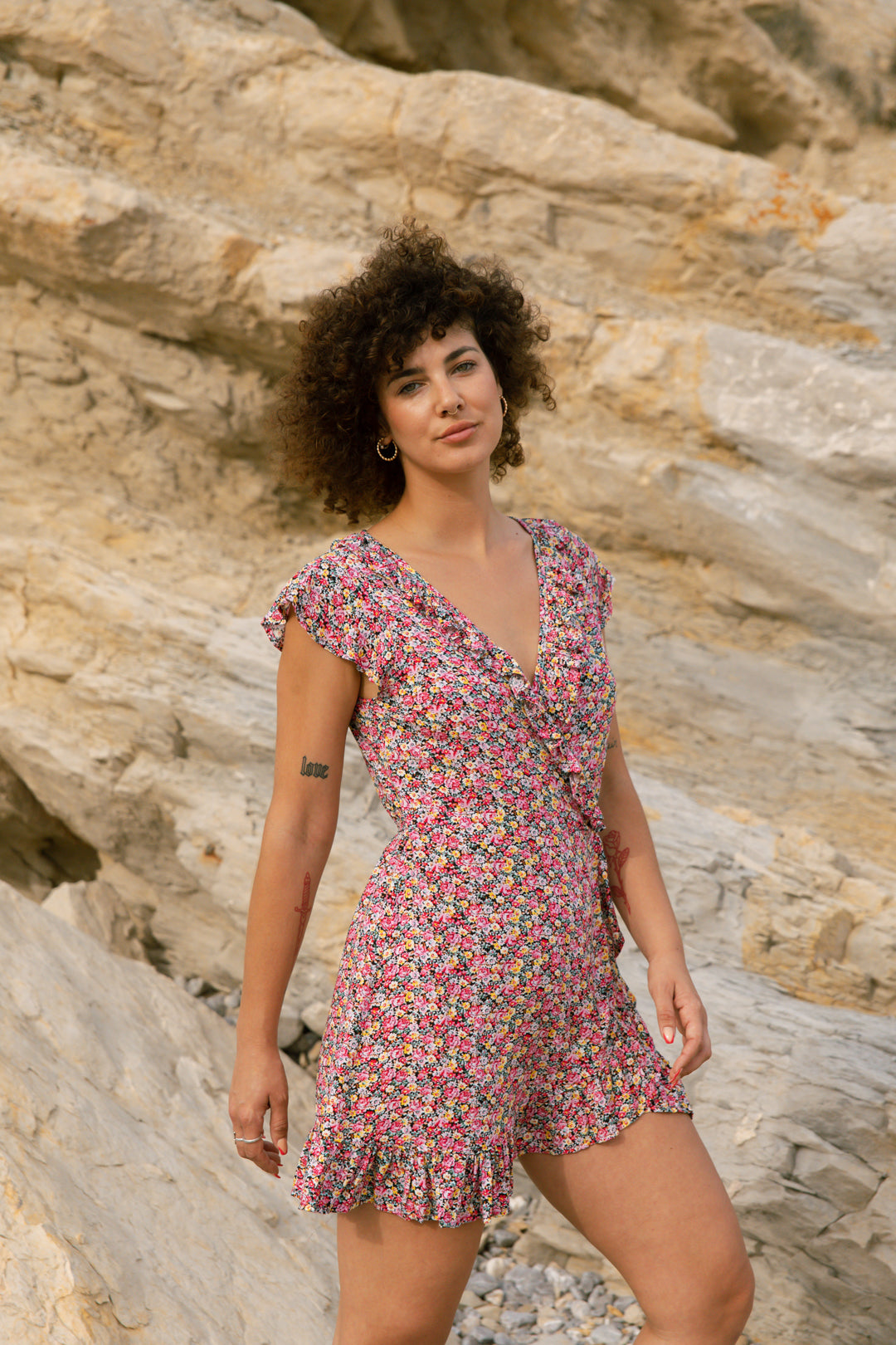 Vestido Gaia flowers corto