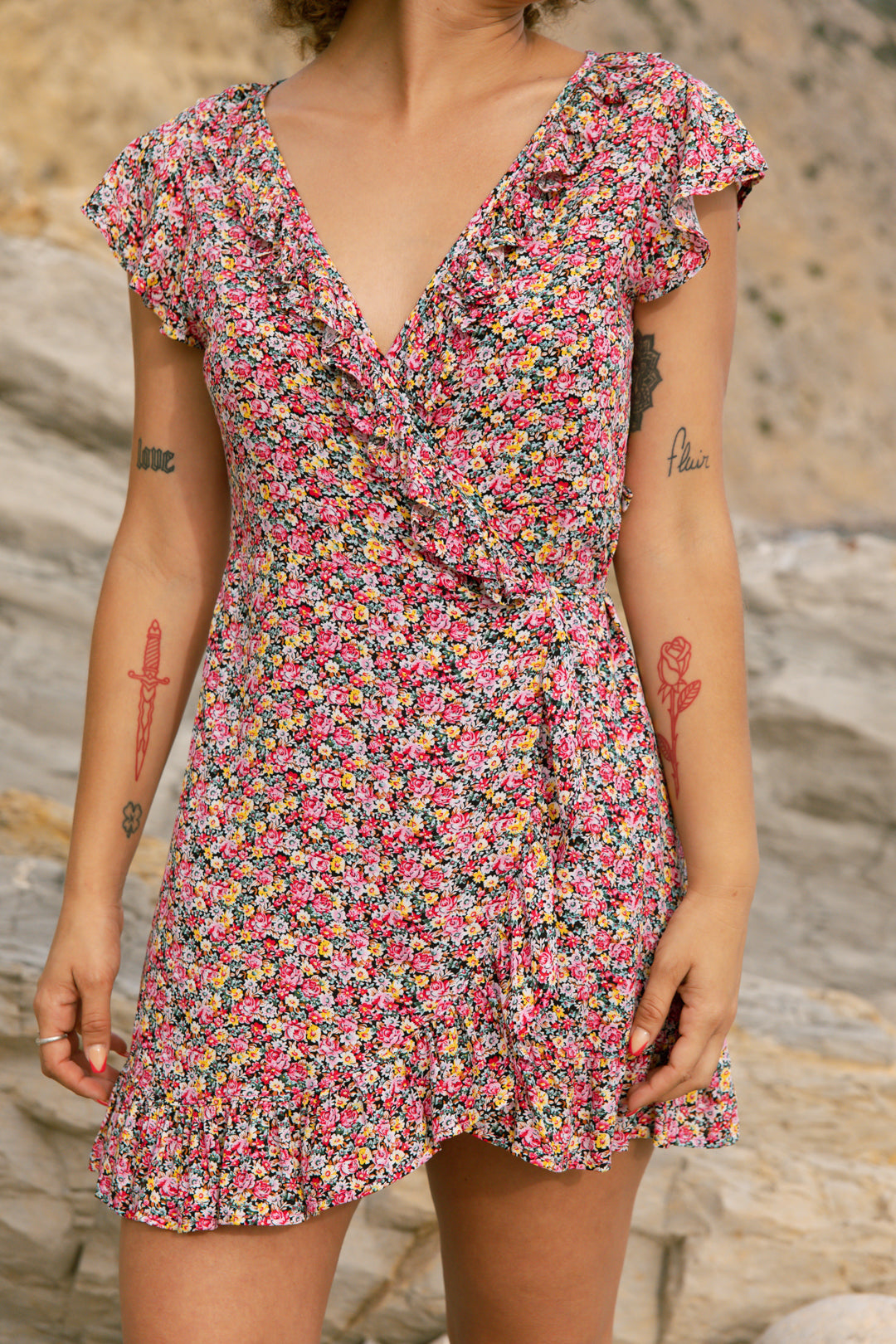 Vestido Gaia flowers corto