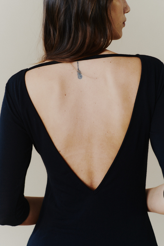 Aphrodite black short winter dress