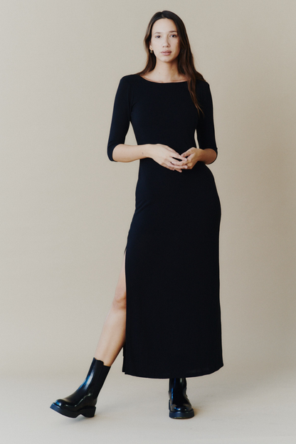 Aphrodite black short winter dress