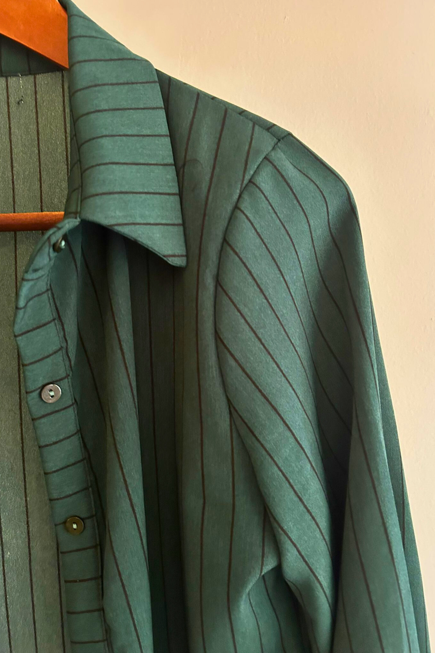 Vestido Camisero · Green Stripes