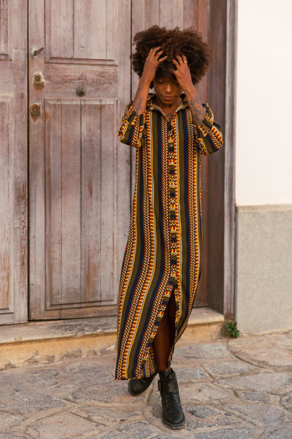 Vestido camisero Aura African