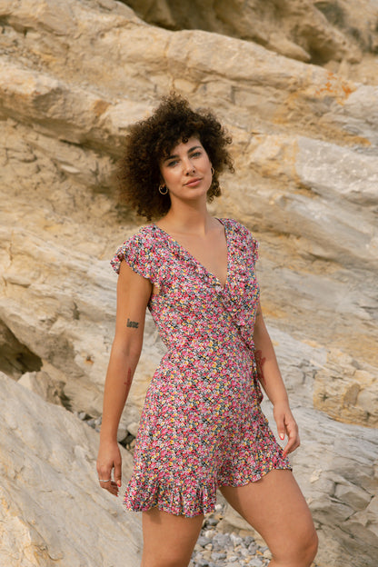 Vestido Gaia flowers corto