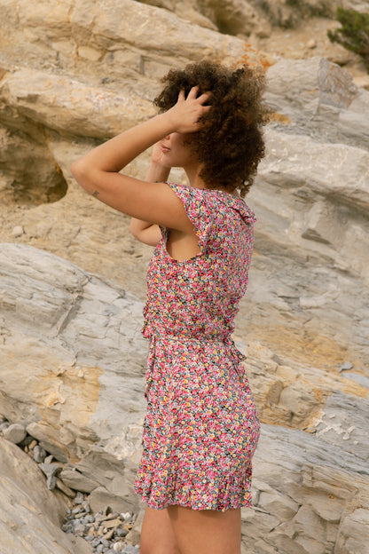 Vestido Gaia flowers corto